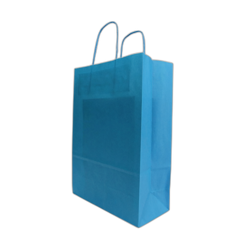 Papirnate vrećice s pletenom ručkom - SVIJETLO PLAVA 260x120x350 mm